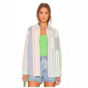 NWT Rails Arlo Portofino Oxford Button Up Front Shirt M